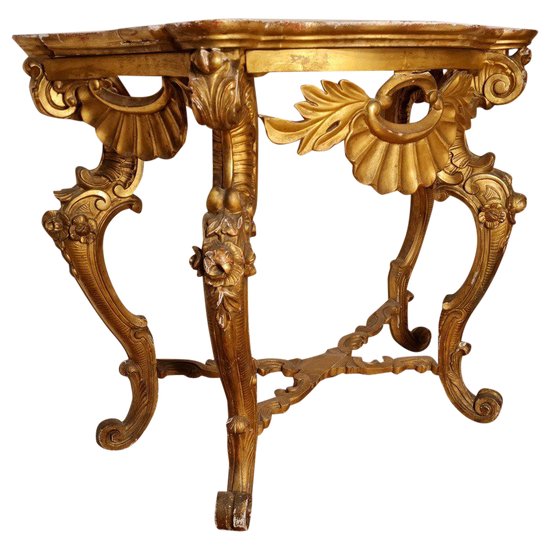 Gilded Wood Console, XIXth century