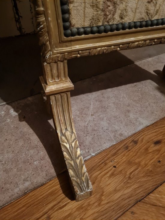 Pare Feu, écran de cheminée en Bois Doré Napoléon III