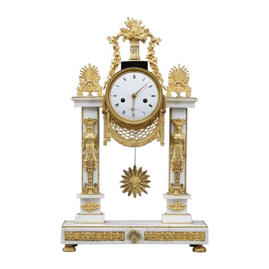 Pendule Portique d'époque Louis XVI Par Jacques-claude-martin Rocquet