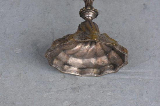 Paire De Chandelier En Métal Argenté Style Louis XV à 6 Lumières