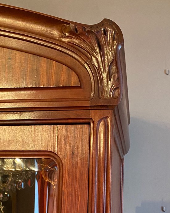 Mahogany art nouveau bookcase and display case