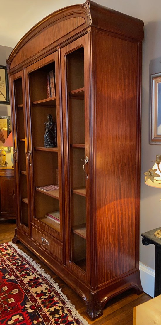 Mahogany art nouveau bookcase and display case