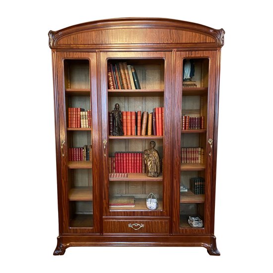 Mahogany art nouveau bookcase and display case