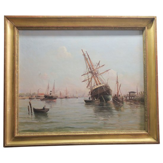 Tableau, peinture marine XIX°