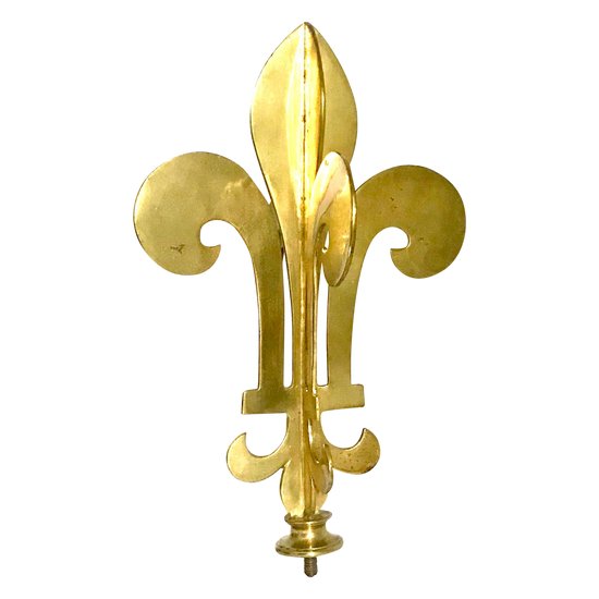 Gilded bronze fleur-de-lis ornament for staircase banister head XIXth century