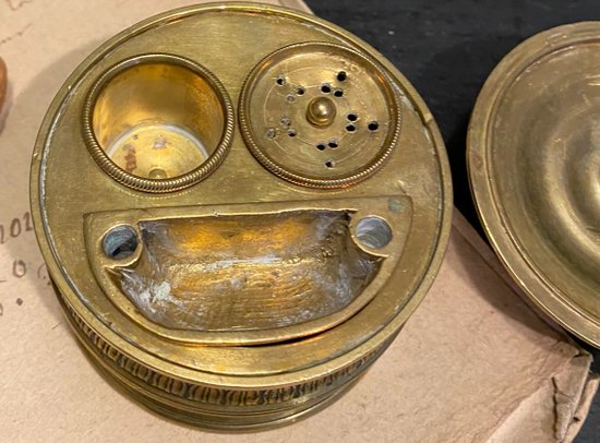 empire bronze inkwell