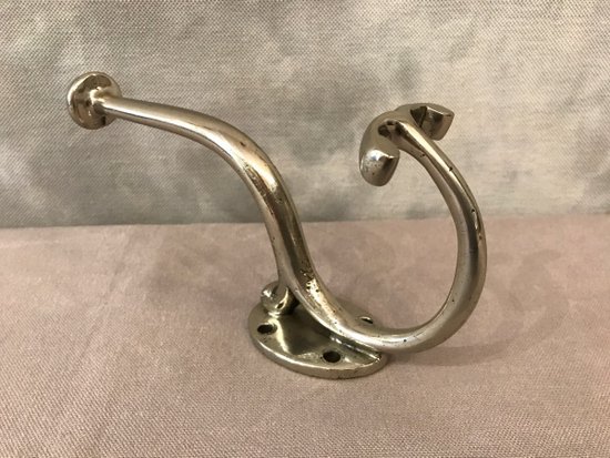 Patère En Bronze Chromé  Poli Et Vernis D’époque 19 ème