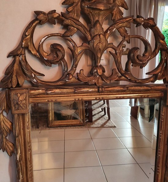 Miroir En Bois Doré Louis XVI