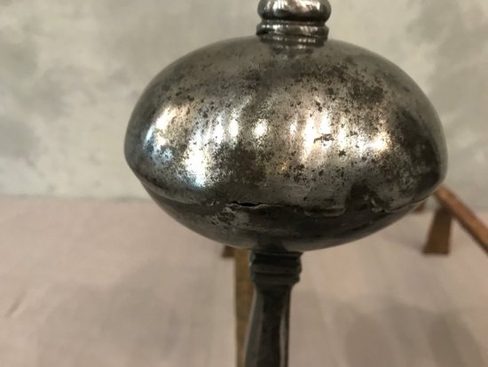 Antique Iron Andirons Late 17th Century