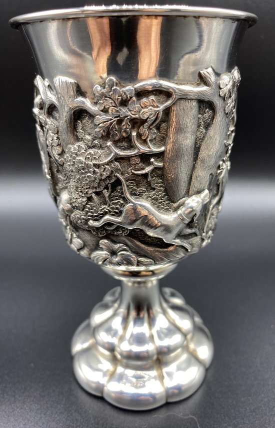 COPPA DA CACCIA IN ARGENTO XIX SECOLO