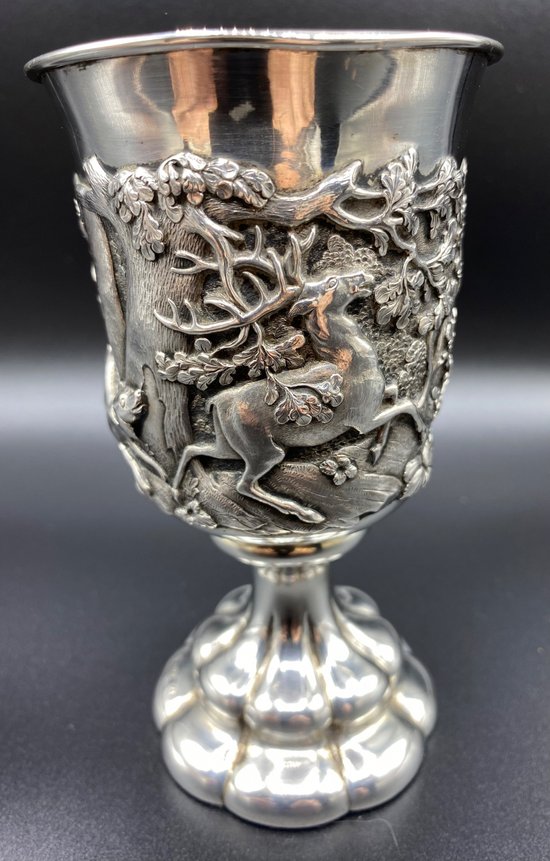 COPPA DA CACCIA IN ARGENTO XIX SECOLO