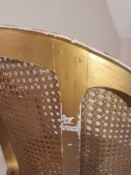 Fauteuil De Bureau En Bois Doré Napoléon III