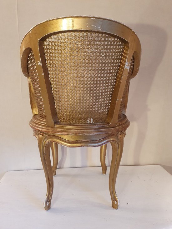 Fauteuil De Bureau En Bois Doré Napoléon III