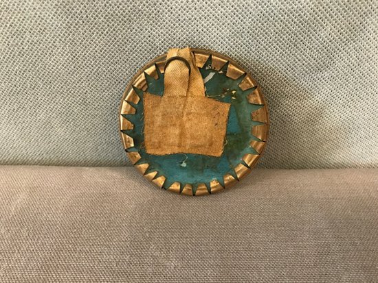 Miniature Petit Cadre Rond Eglomisé Décor De Venise D’époque 18 ème