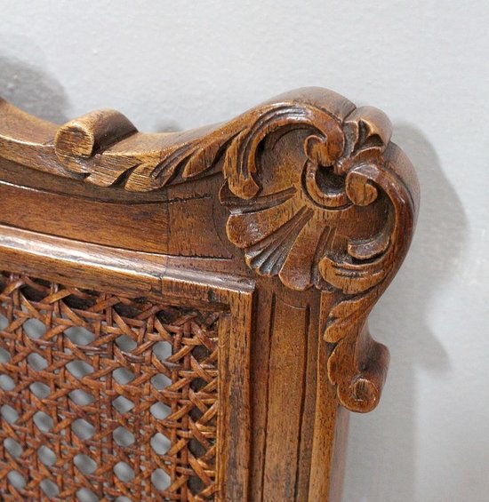 Pair of solid Walnut Caned Armchairs, Regency style - 1910 / 1920