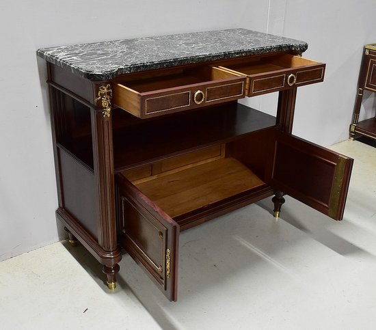 Buffet Desserte d’Entre-Deux en Acajou, style Louis XVI – Début XXe