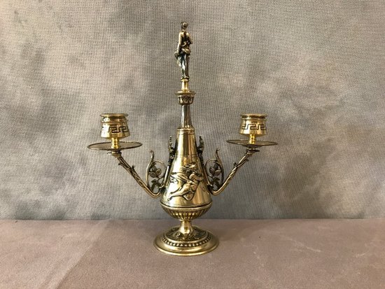 Double candlestick In Bronze Directoire Style 19th century