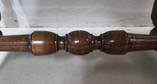 Tandem di sgabelli in noce massiccio, stile Luigi XIV - Fine del XIX secolo