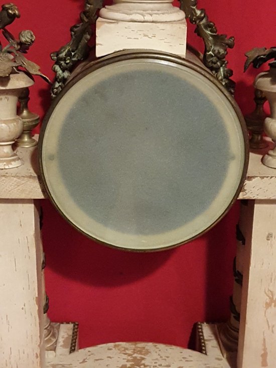 Louis XVI Clock, Patinated Wood And Bronze