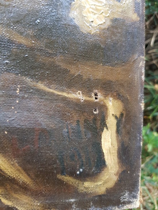 Ritratto di uomo, olio su tela datato 1912
