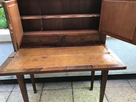 Petit Bonheur Du Jour Mahagoni Directoire Oben Marmorplatte
