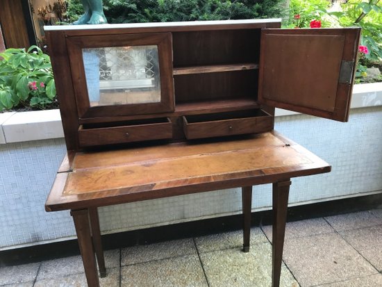 Petit Bonheur Du Jour Mahagoni Directoire Oben Marmorplatte