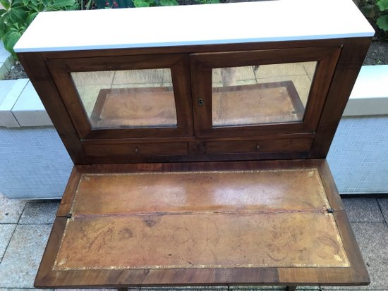 Petit Bonheur Du Jour Mahagoni Directoire Oben Marmorplatte