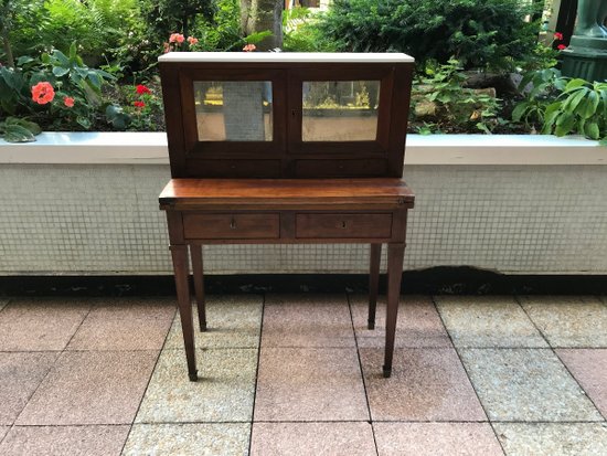 Petit Bonheur Du Jour Mahagoni Directoire Oben Marmorplatte