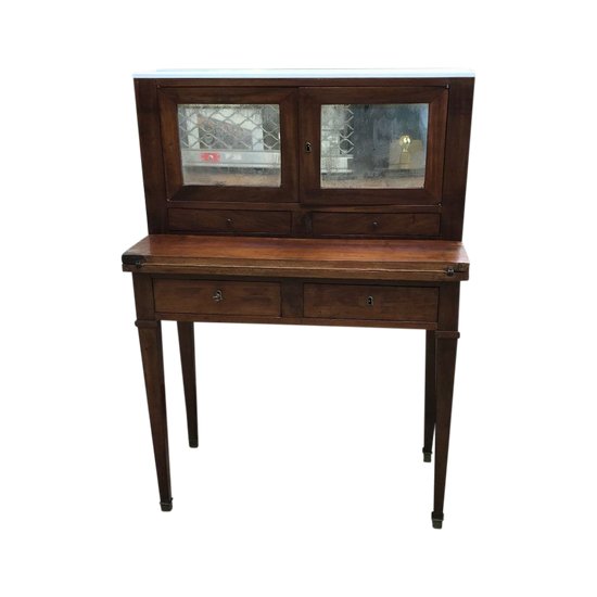 Petit Bonheur Du Jour Mahagoni Directoire Oben Marmorplatte