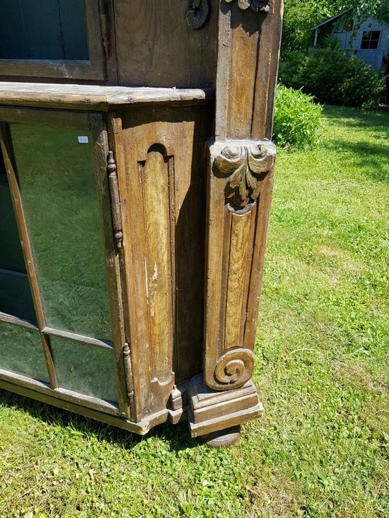 Vitrine En Sapin Polychrome XVIIIe siècle