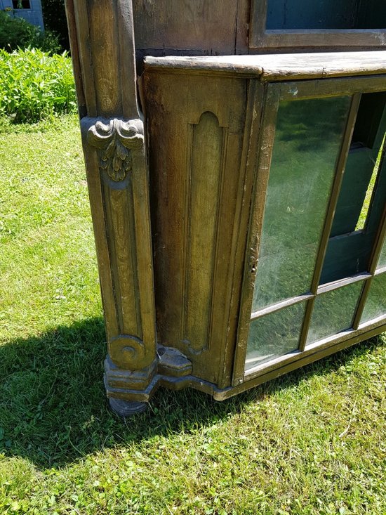 Vitrine En Sapin Polychrome XVIIIe siècle