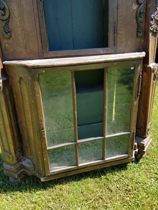 Vitrine En Sapin Polychrome XVIIIe siècle