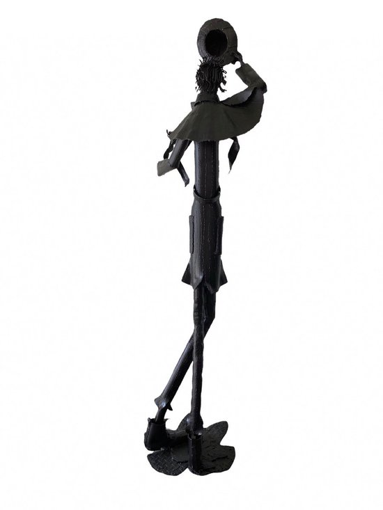 Iron Sculptures Of The Artist Jean Alexandre Delattre The Man With Flowers And The Man With Saxo.