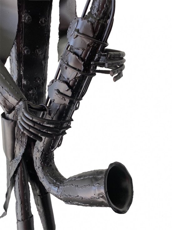 Iron Sculptures Of The Artist Jean Alexandre Delattre The Man With Flowers And The Man With Saxo.
