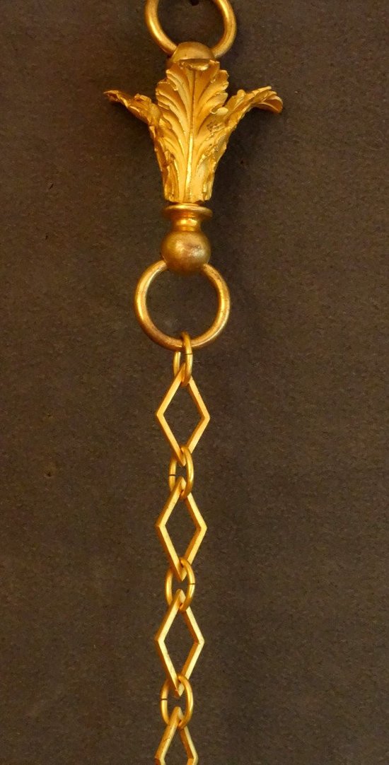 Piccolo lampadario da mobile in porcellana Directoire