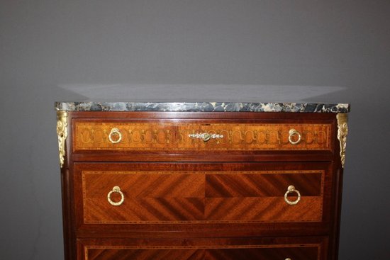 Chiffoniere in mogano e intarsio in stile Luigi XVI, 1925 ca.