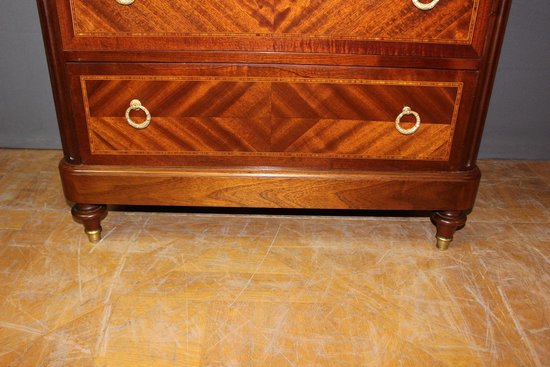 Chiffoniere in mogano e intarsio in stile Luigi XVI, 1925 ca.