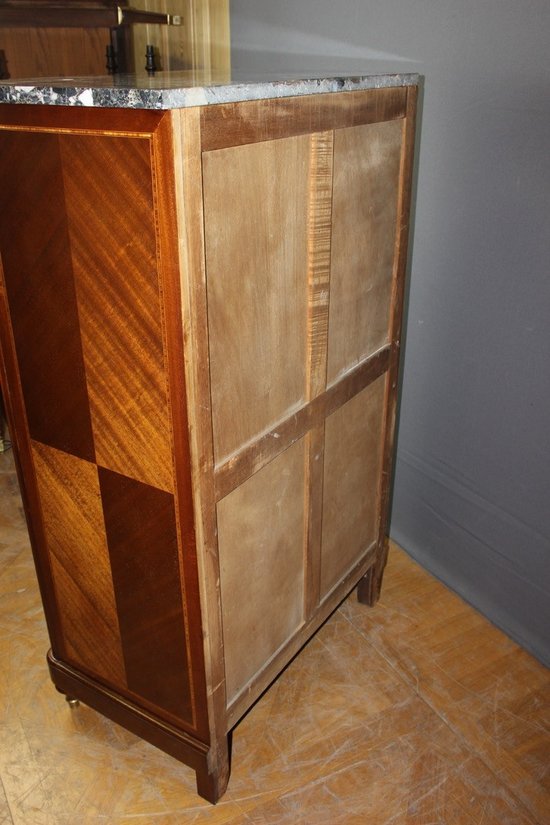 Chiffoniere in mogano e intarsio in stile Luigi XVI, 1925 ca.