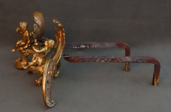 Pair Of 18th Century Rocaille Chenets