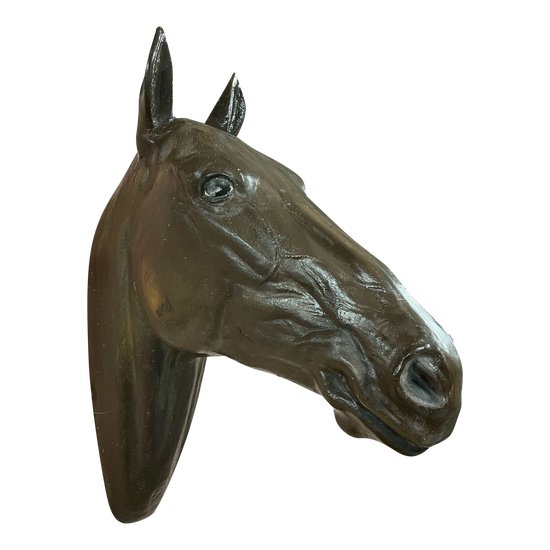 Tête De Cheval Décorative En Plâtre H: 80 Cm