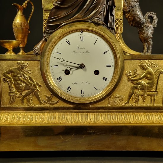 Andre-Antoine RAVRIO : Superb signed Empire period clock.