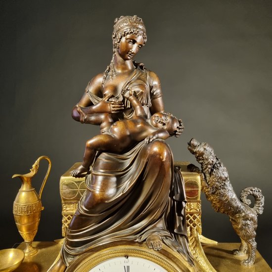 Andre-Antoine RAVRIO : Superb signed Empire period clock.