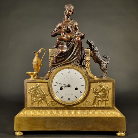 Andre-Antoine RAVRIO : Superb signed Empire period clock.