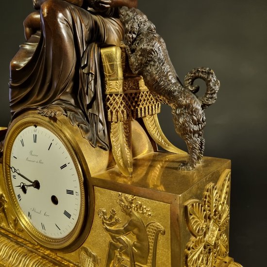 Andre-Antoine RAVRIO : Superb signed Empire period clock.
