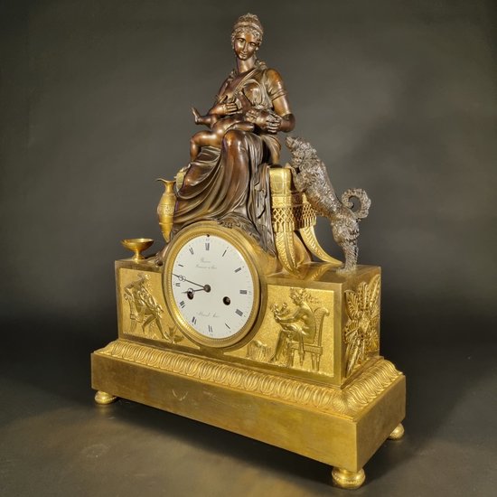 Andre-Antoine RAVRIO : Superb signed Empire period clock.