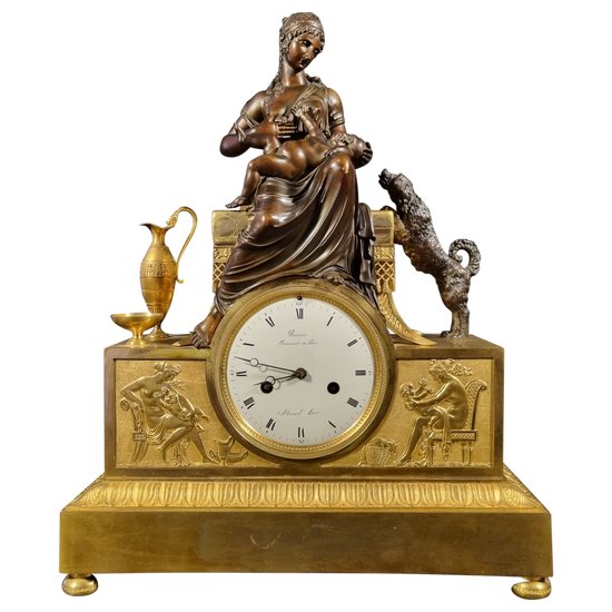 Andre-Antoine RAVRIO : Wunderschöne signierte Uhr aus der Empirezeit .
