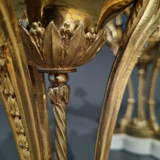Louis XVI period, Rare pair of candelabra in athenian style. Gouthière, Thomire.
