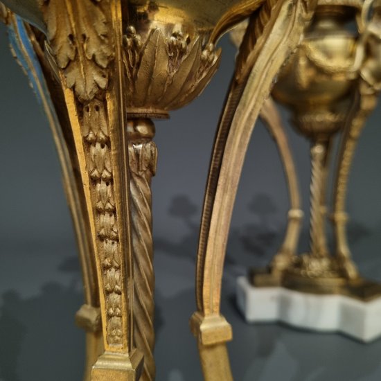 Louis XVI period, Rare pair of candelabra in athenian style. Gouthière, Thomire.