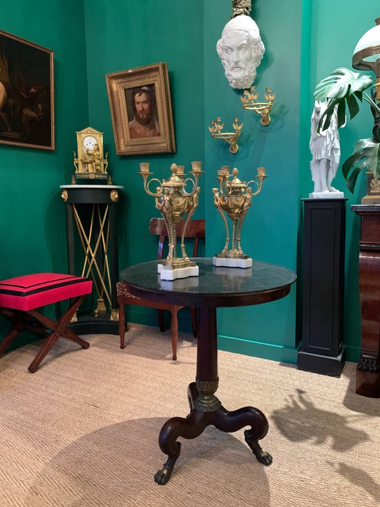 Louis XVI period, Rare pair of candelabra in athenian style. Gouthière, Thomire.