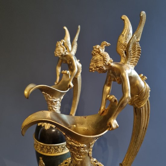 Claude Galle, Large Pair of Ewers, Early XIXth Century.